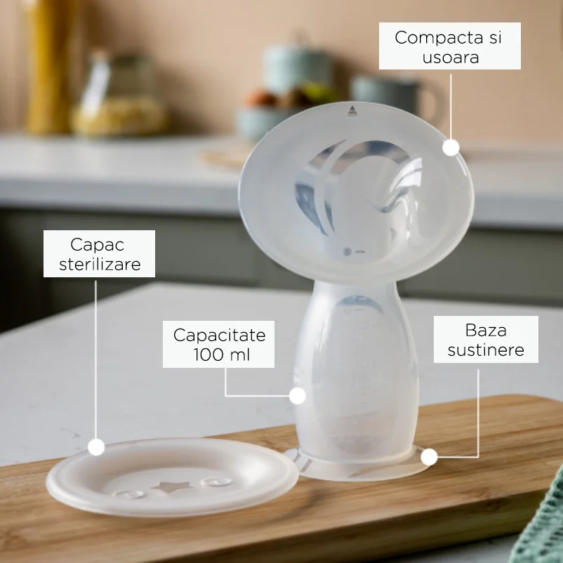 Pompa de san manuala din silicon Made For Me, 1 bucata, Tommee Tippee