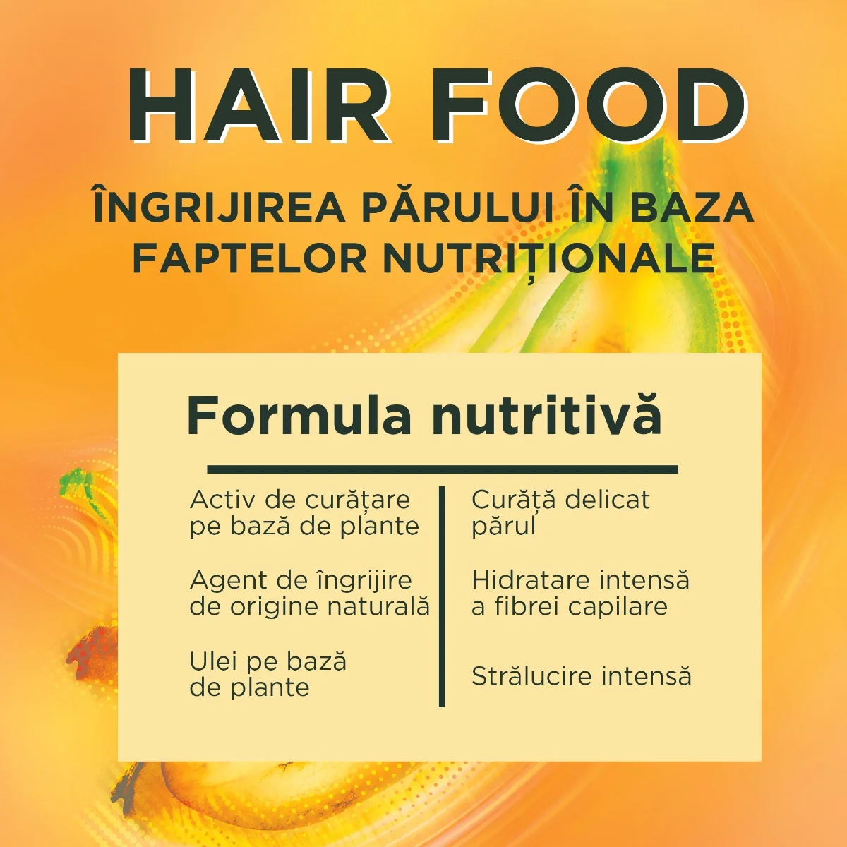 Sampon pentru parul uscat Hair Food Banana, 350ml, Fructis