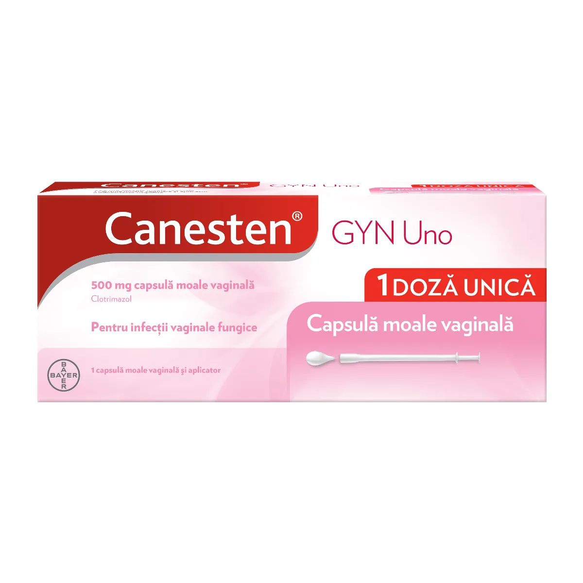 Comparable tube Withered Canesten Gyn Uno 500 mg, 1 capsula vaginala, Bayer | Dr.Max Farmacie