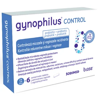 Gynophilus Control, 6 comprimate vaginale, Biose