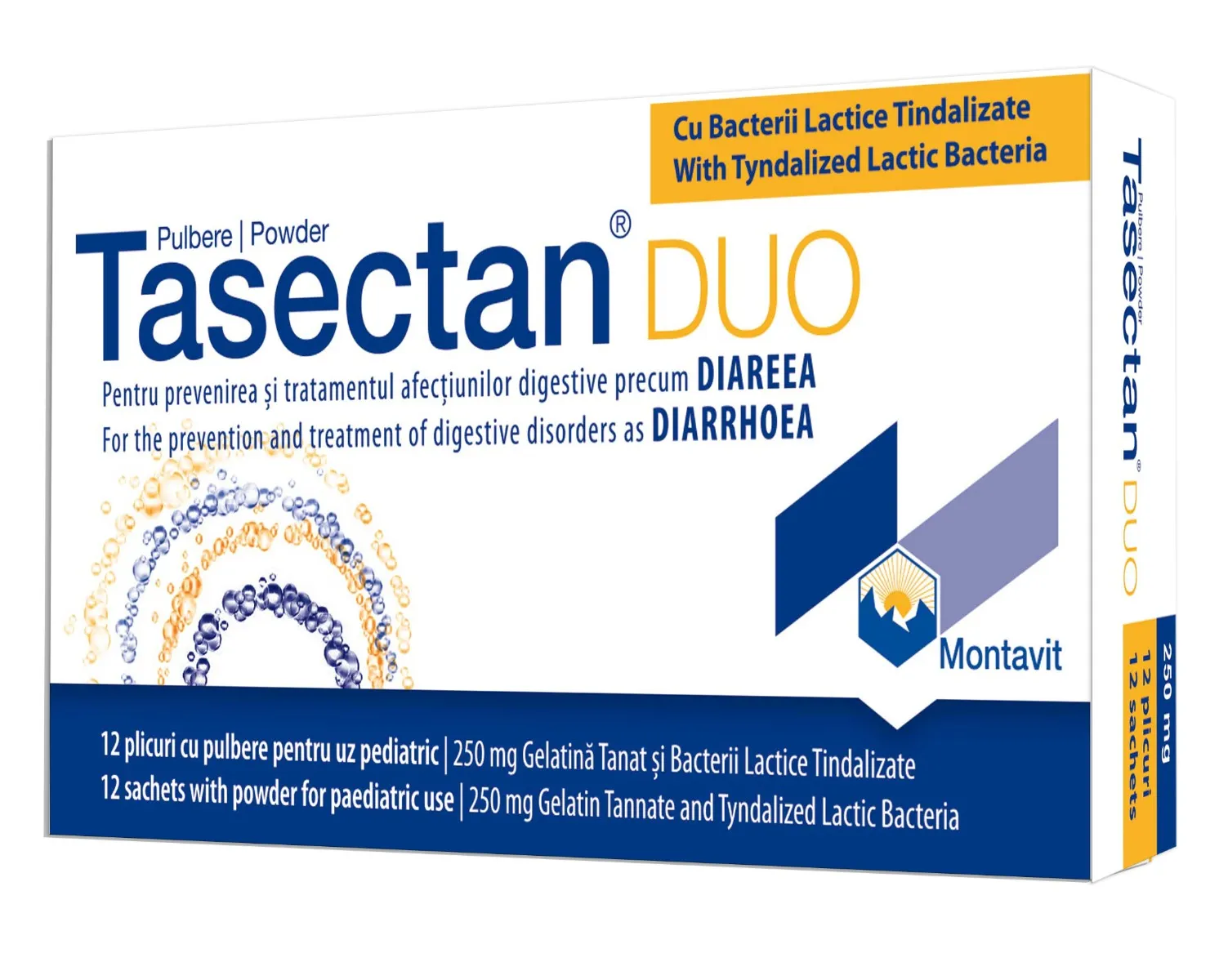 Tasectan Duo copii 250 mg, 12 plicuri, Montavit