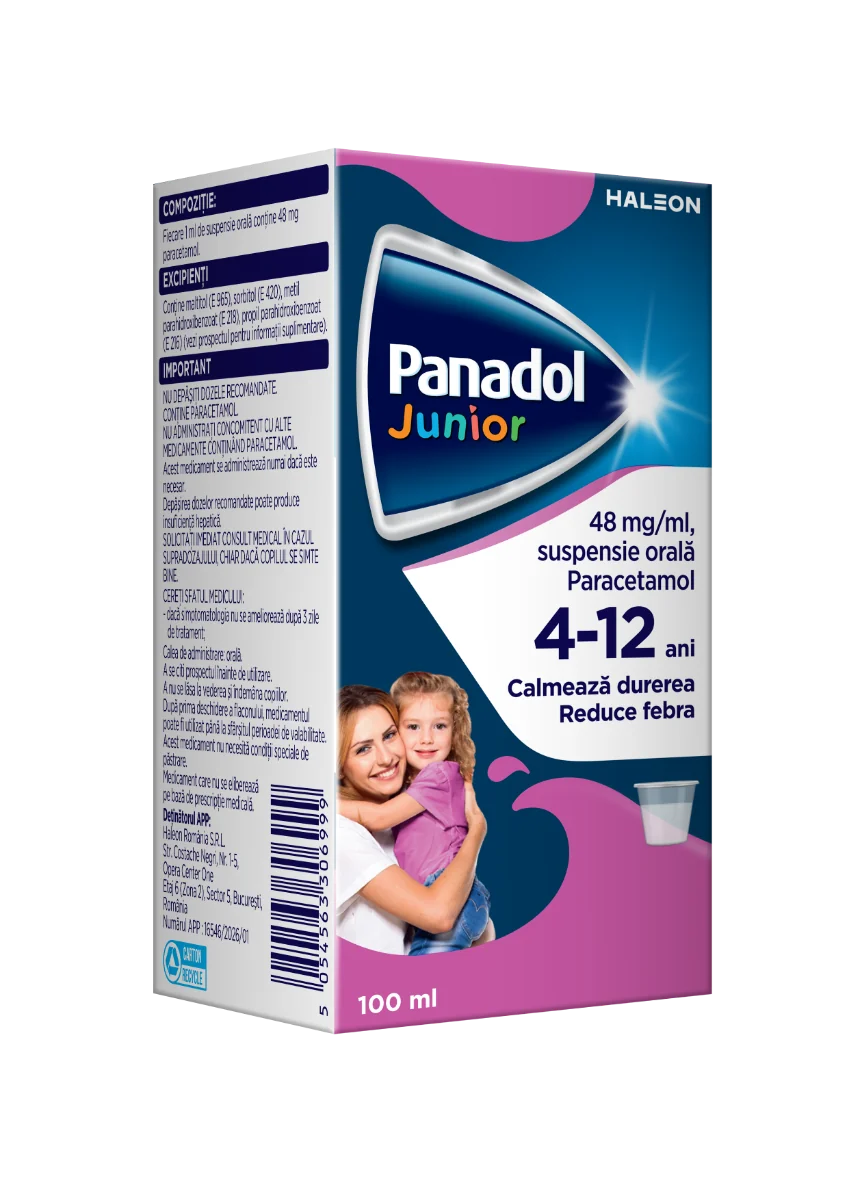 Panadol Junior 48 mg/ml suspensie orala, 100ml, Haleon