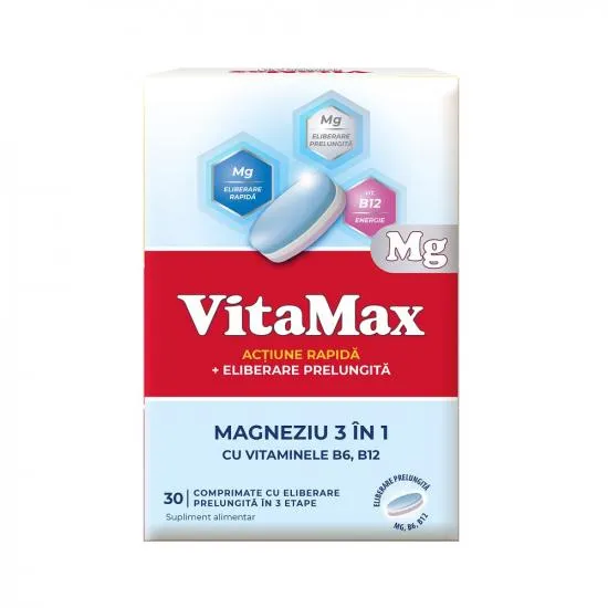 VitaMax Magneziu 3 in 1, 30 comprimate, Perrigo