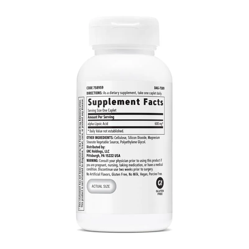 Acid Alpha-Lipoic 600mg, 60 tablete, GNC
