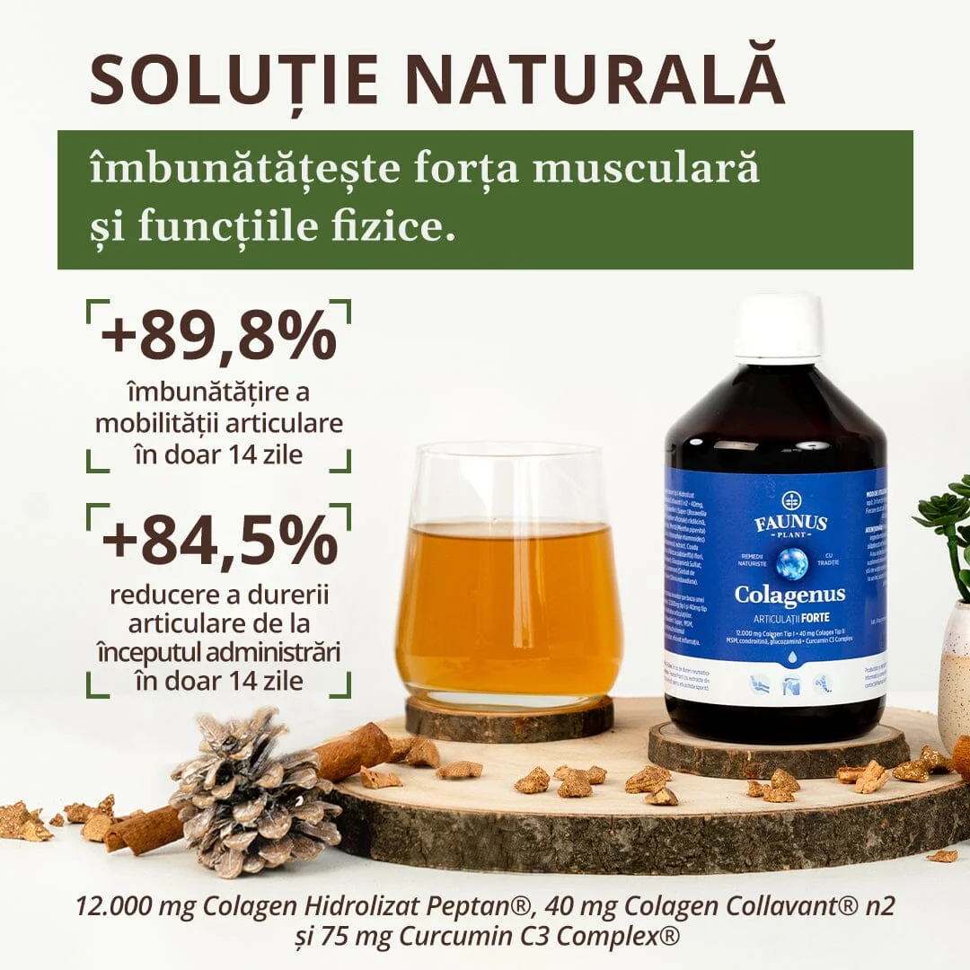 Colagen hidrolizat pentru articulatii Colagenus Articulatii Forte, 500ml, Faunus Plant
