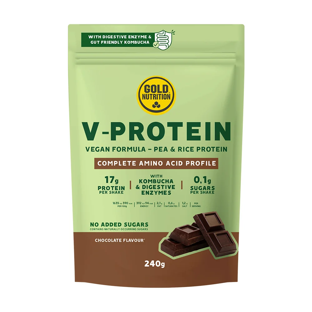 Pudra proteica V Protein cu ciocolata, 240g, Gold Nutrition