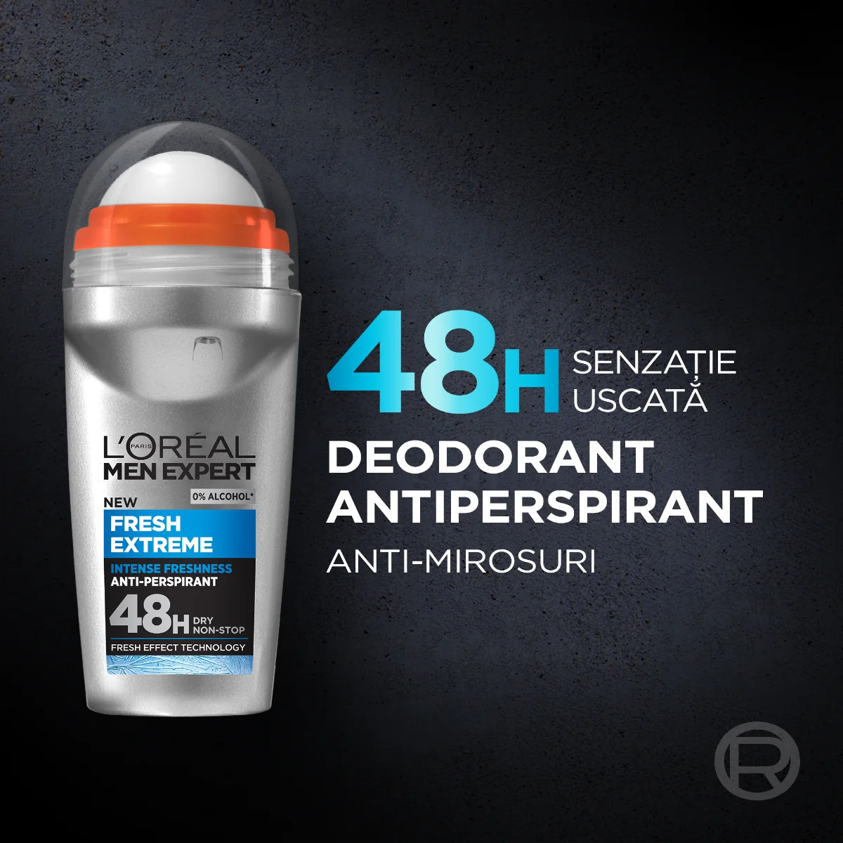 Antiperspirant roll-on Fresh Extreme, 50ml, L'oreal Men Expert