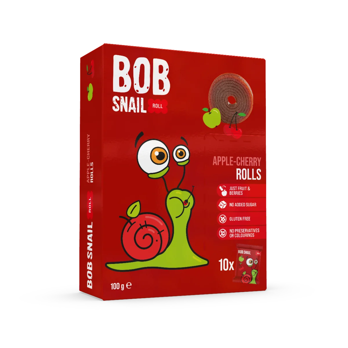 Rulou din mere si cirese, 100g, Bob Snail