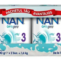 Pachet Nan 3 Optipro 1-2 ani, 2 x 800g, Nestle