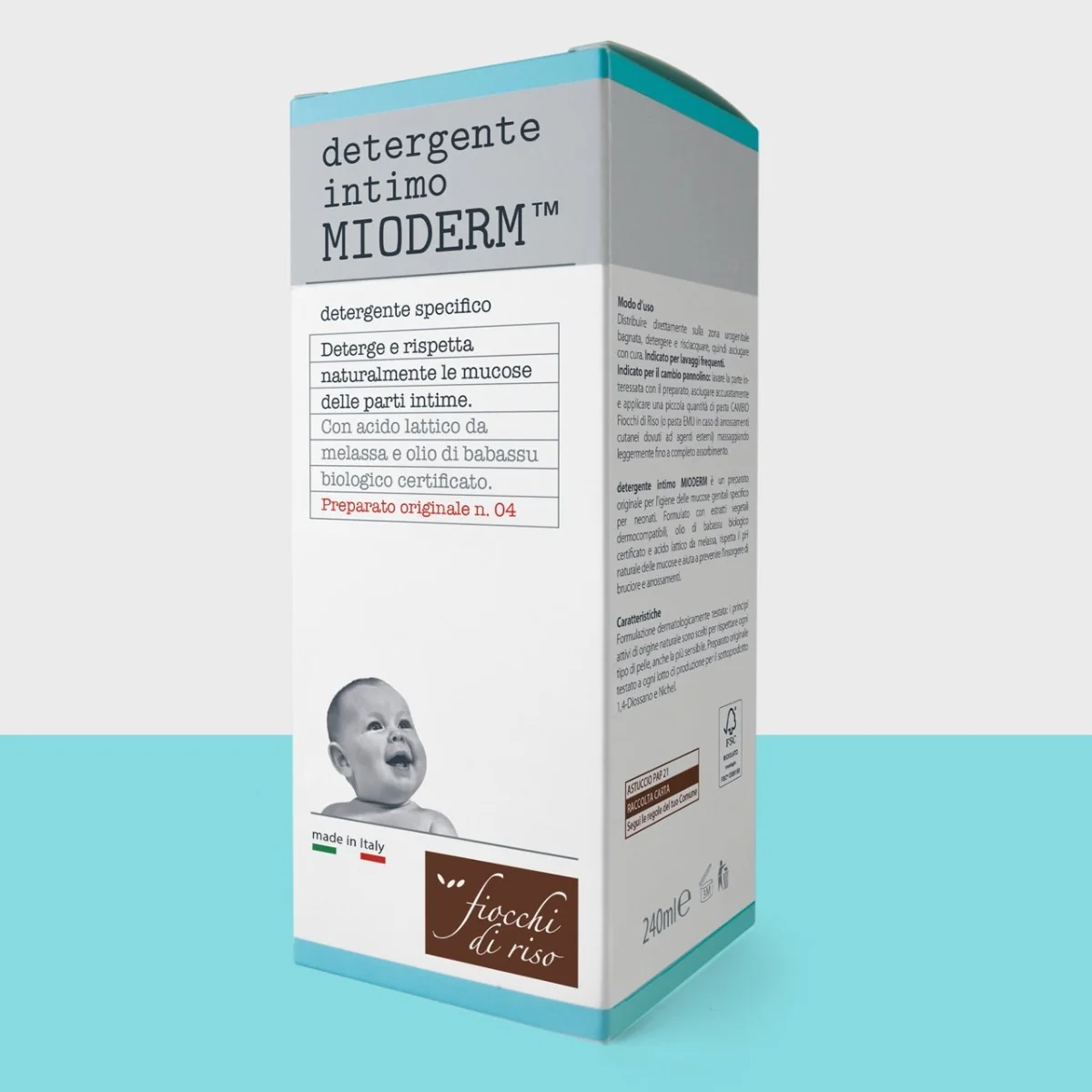 Gel delicat de curatare Mioderm, 240ml, Fiocchi di Riso