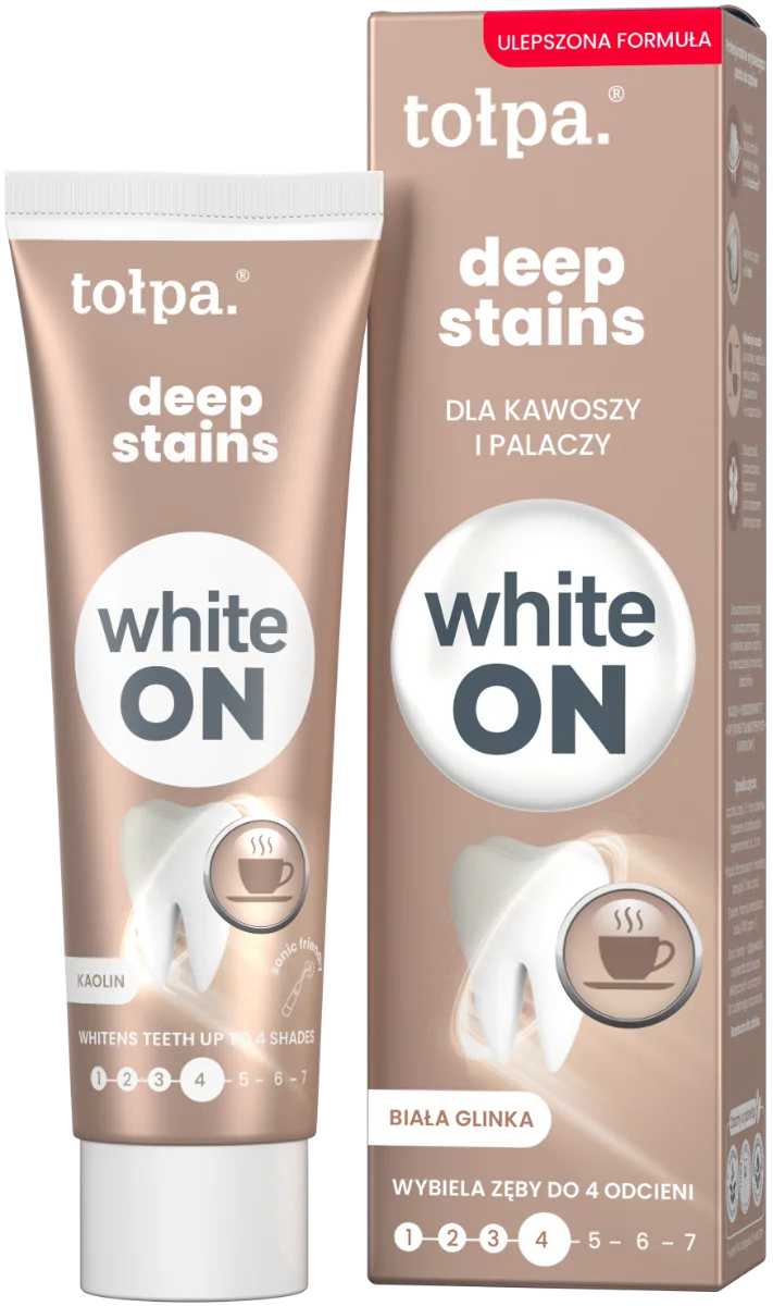Pasta de dinti ON WHITE Deep Stains, 75ml, Tolpa