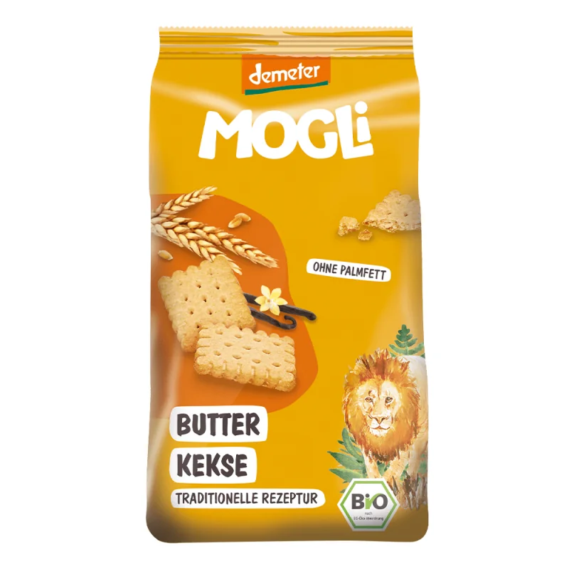 Biscuiti cu unt Bio, 125g, Mogli
