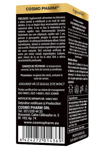 Mix de uleiuri esentiale integrale +6PMS Hormonal Balance, 10ml, Cosmopharm