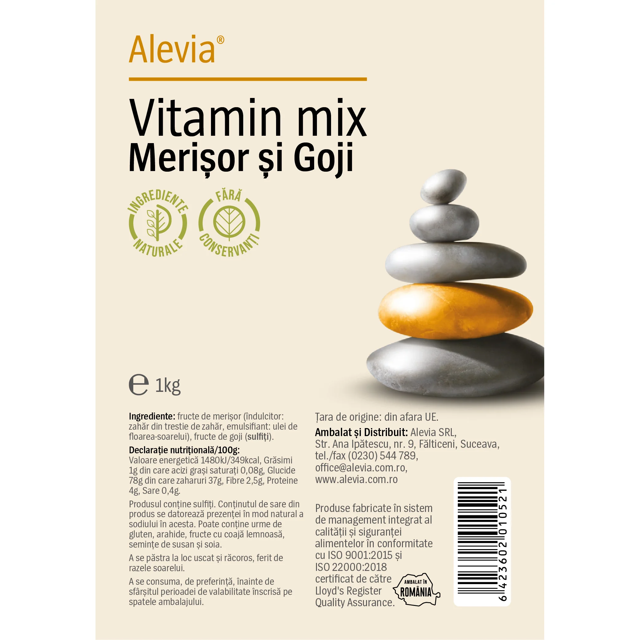 Vitamin Mix cu merisor si goji, 1kg, Alevia