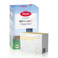 Pachet Lapte praf Bio Kinder Organic de la 12 luni, 500ml, Topfer + Digest Kids suspensie orala, 7 flacoane, Ab-Biotics