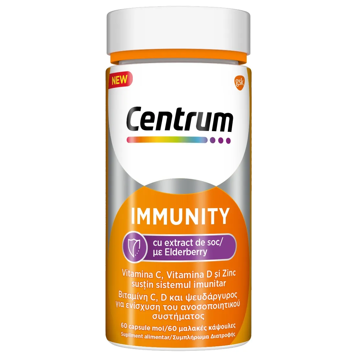 Immunity cu extract de soc, 60 capsule, Centrum