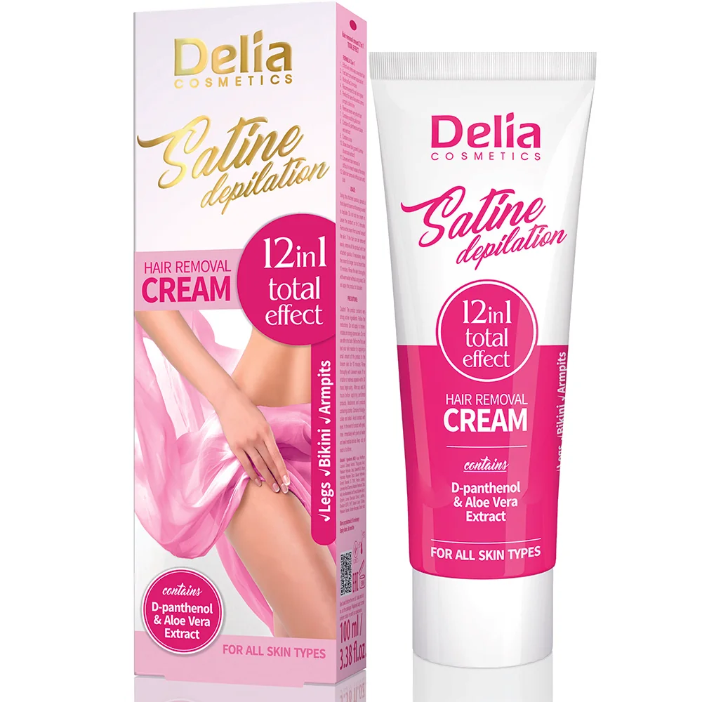 Crema depilatoare 12in1 Total Effect Satine, 100ml, Delia Cosmetics