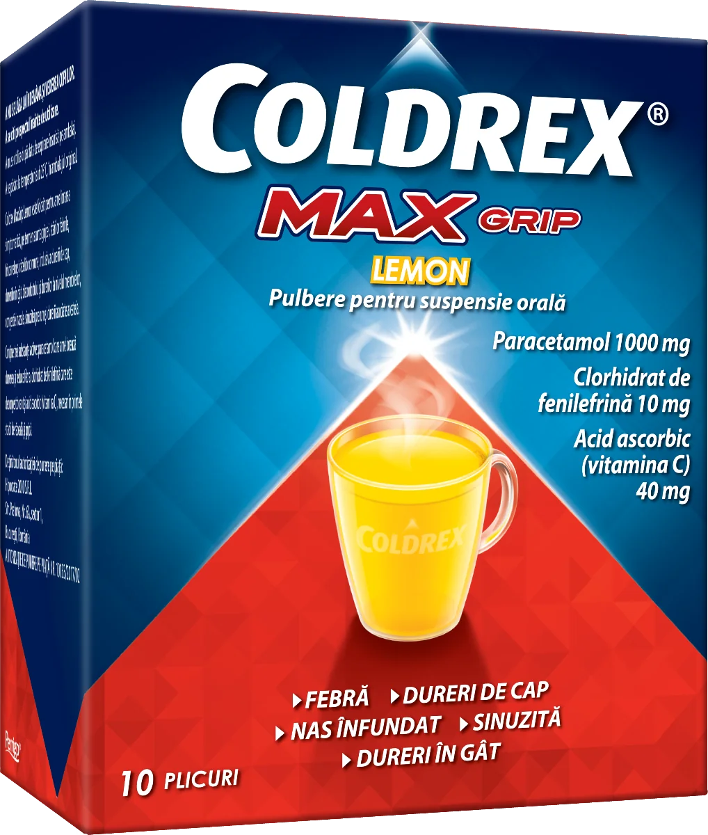 Coldrex Maxgrip Lemon, 10 plicuri, Perrigo
