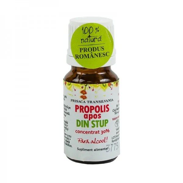 Propolis apos din stup fara alcool, 10ml, Prisaca Transilvania