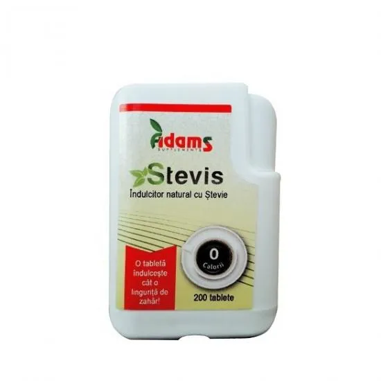 Indulcitor natural cu stevie Stevis, 200 tablete, Adams Vision