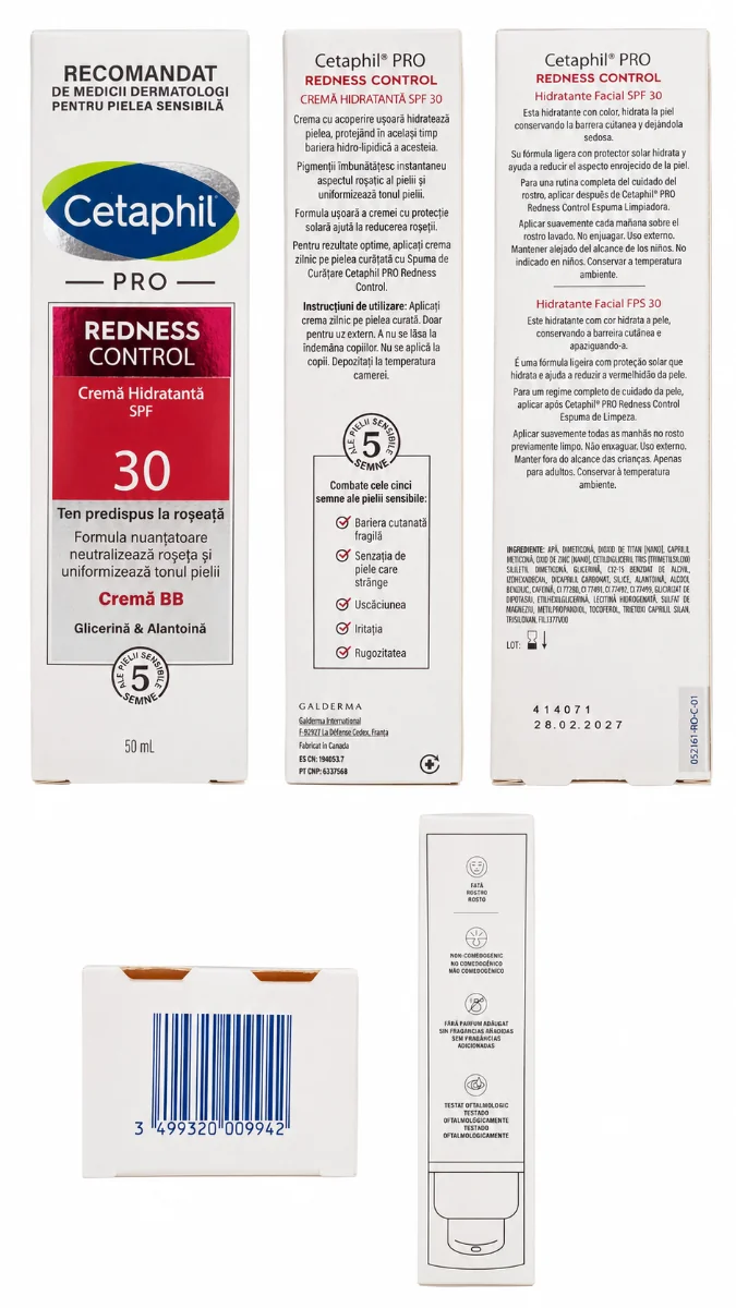 Crema hidratanta de zi cu SPF30 PRO Redness Control, 50ml, Cetaphil