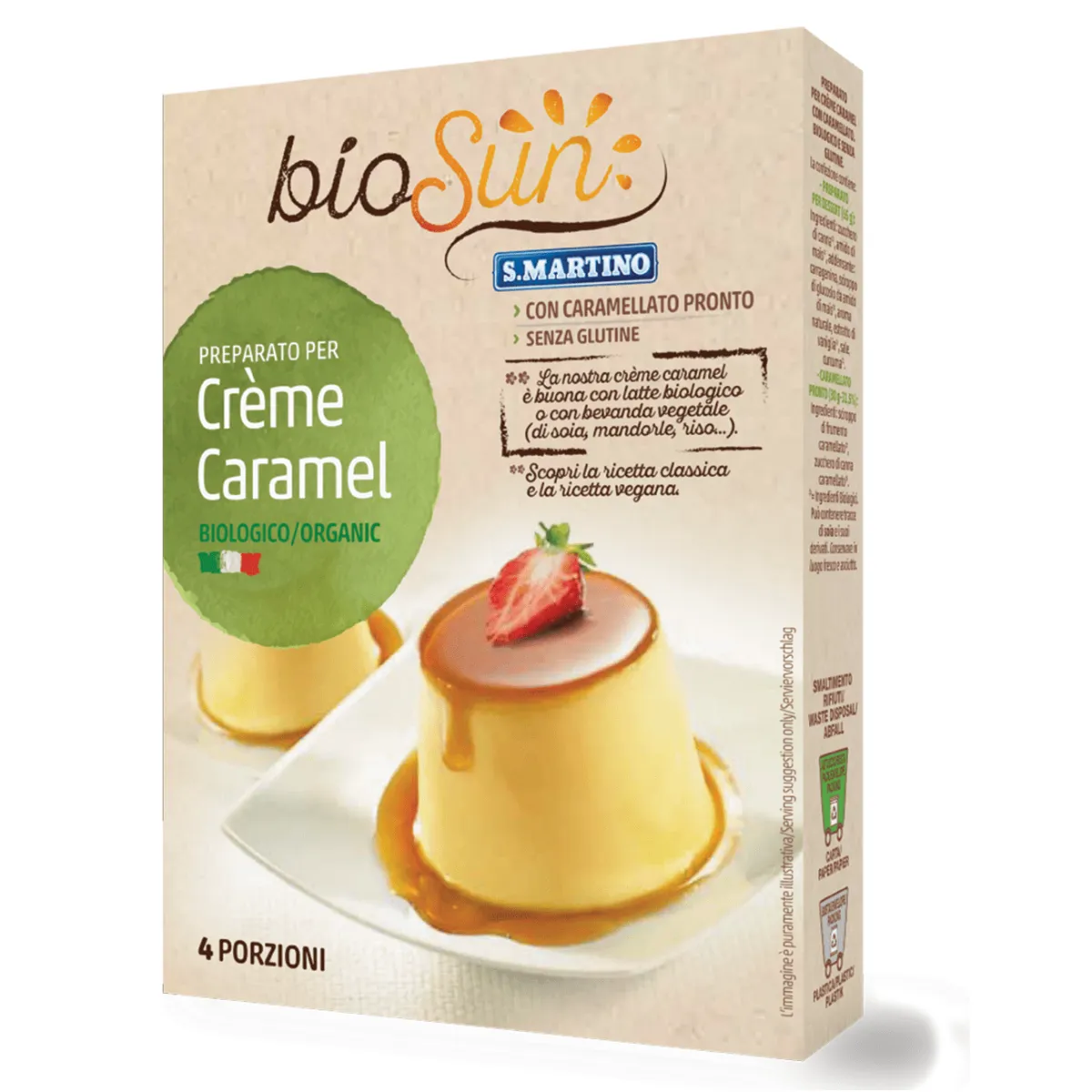 Pudra pentru budinca fara gluten eco Creme Caramel Biosun, 95g, S.Martino