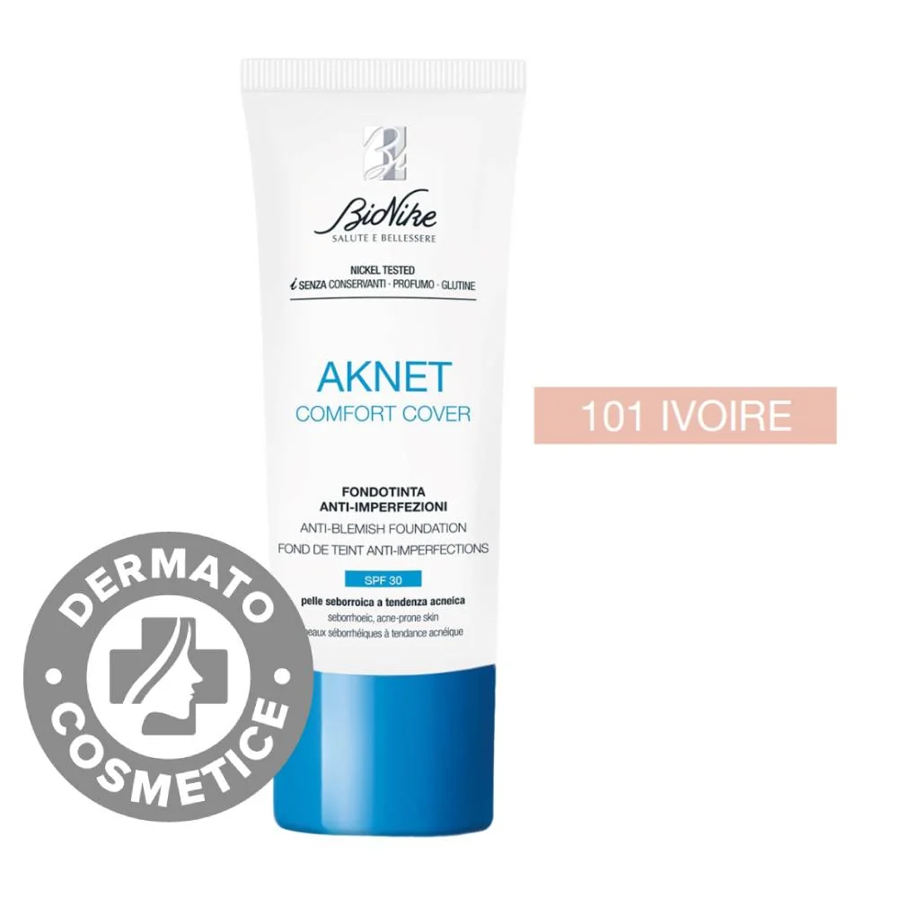 Fond de ten pentru ten acneic Aknet Comfort Cover 101 ivoire, 30ml, Bionike
