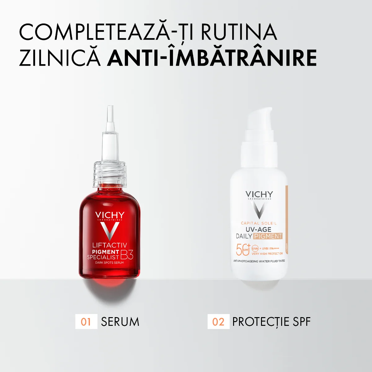 Fluid colorat apos anti-fotoimbatranire cu SPF50+ Capital Soleil UV-AGE DAILY, 40ml, Vichy