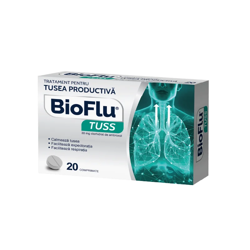 Bioflu Tuss 30mg, 20 comprimate, Biofarm