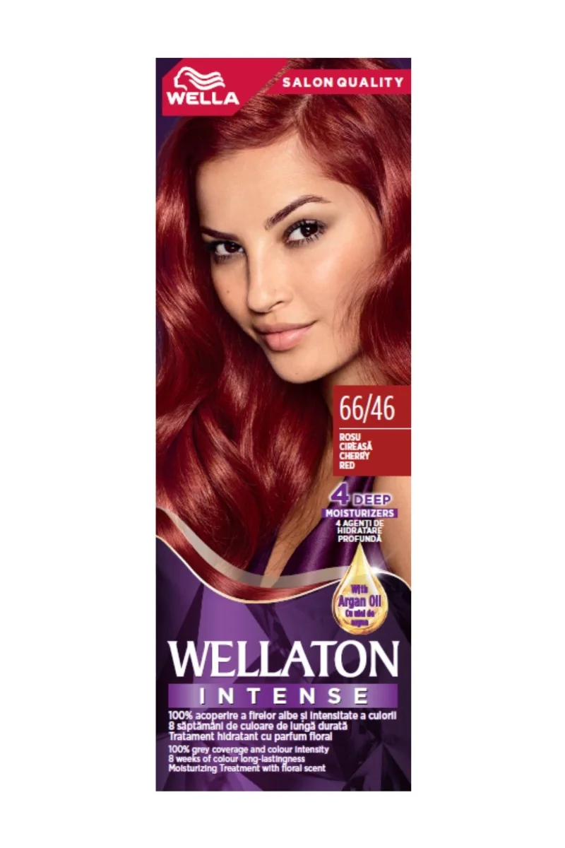 Vopsea de par permanenta Rosu Cireasa 66.46, 110ml, Wellaton