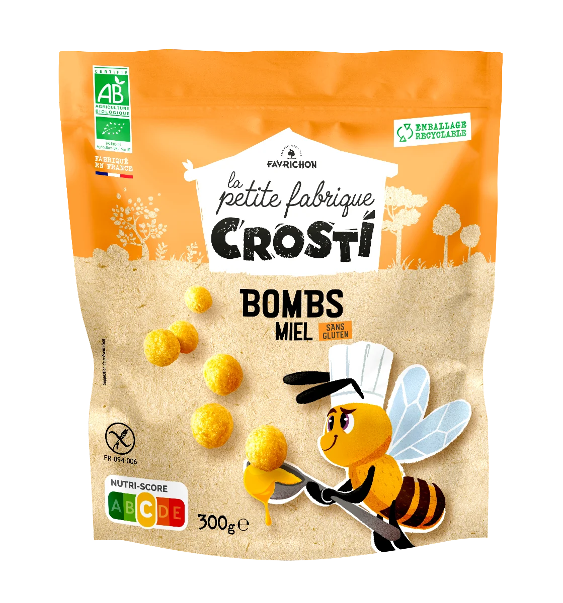 Bilute expandate bio cu miere pentru copii, 300g, Crosti