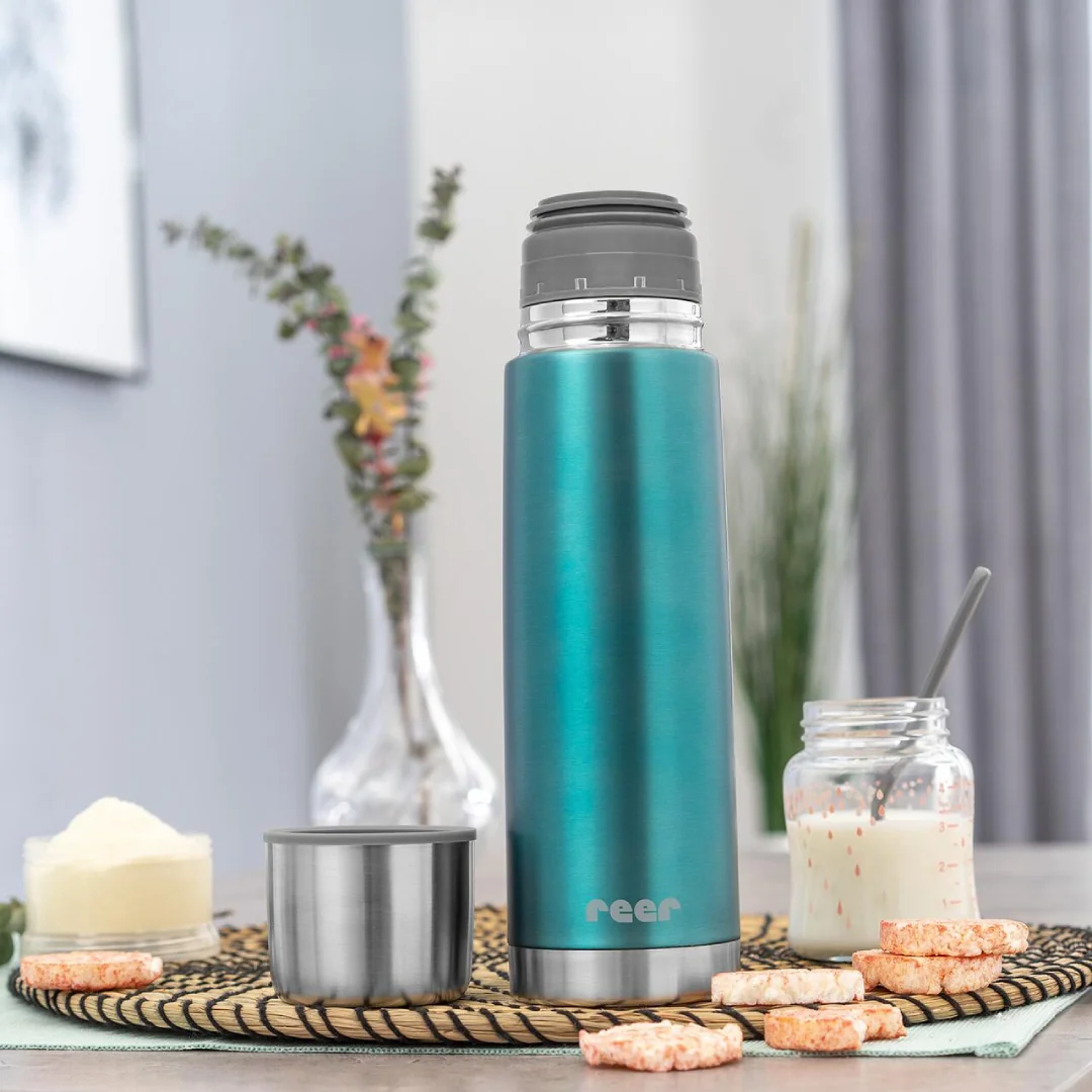Termos din otel inoxidabil vidat Colour Cup Albastru, 500ml, Reer