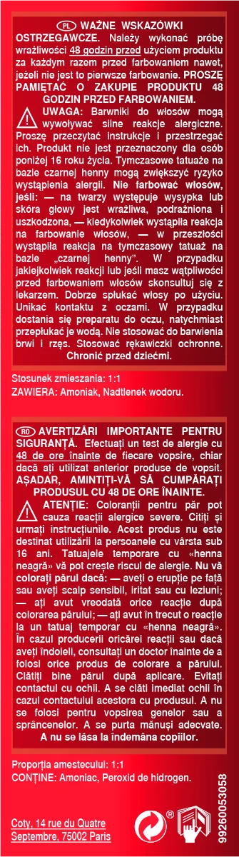 Vopsea de par permanenta 8/45 Firey Red, 110ml, Londa