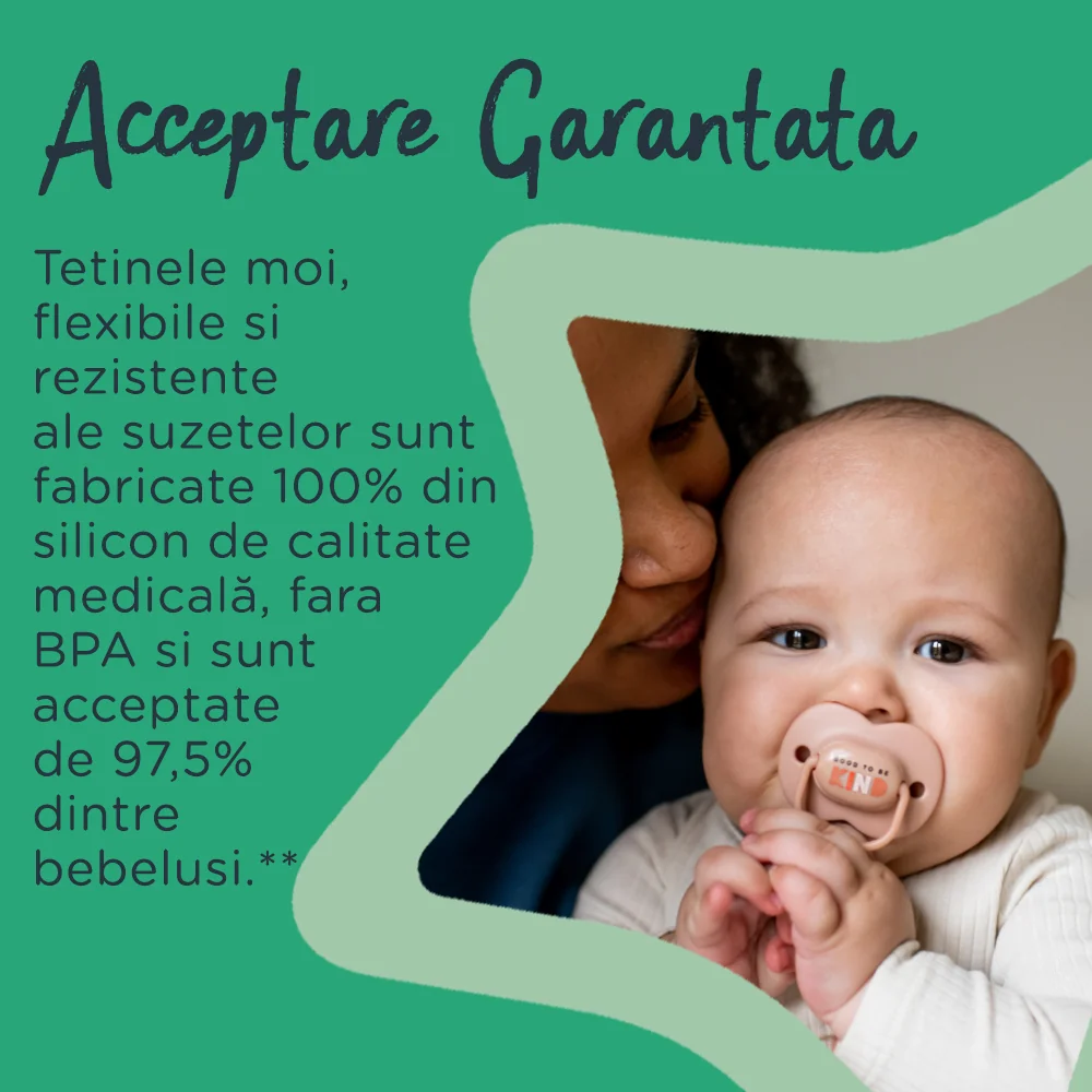 Suzeta Anytime cu design ortodontic simetric pentru 6-18 luni, 2 bucati, Tommee Tippee