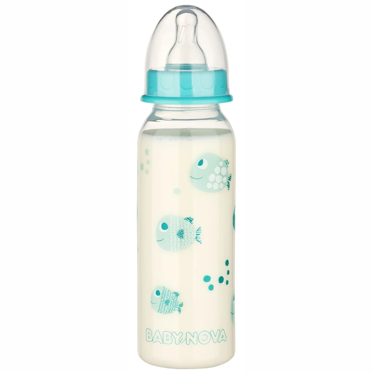 Biberon cu tetina rotunda si model cu animale, 1 bucata, BabyNova