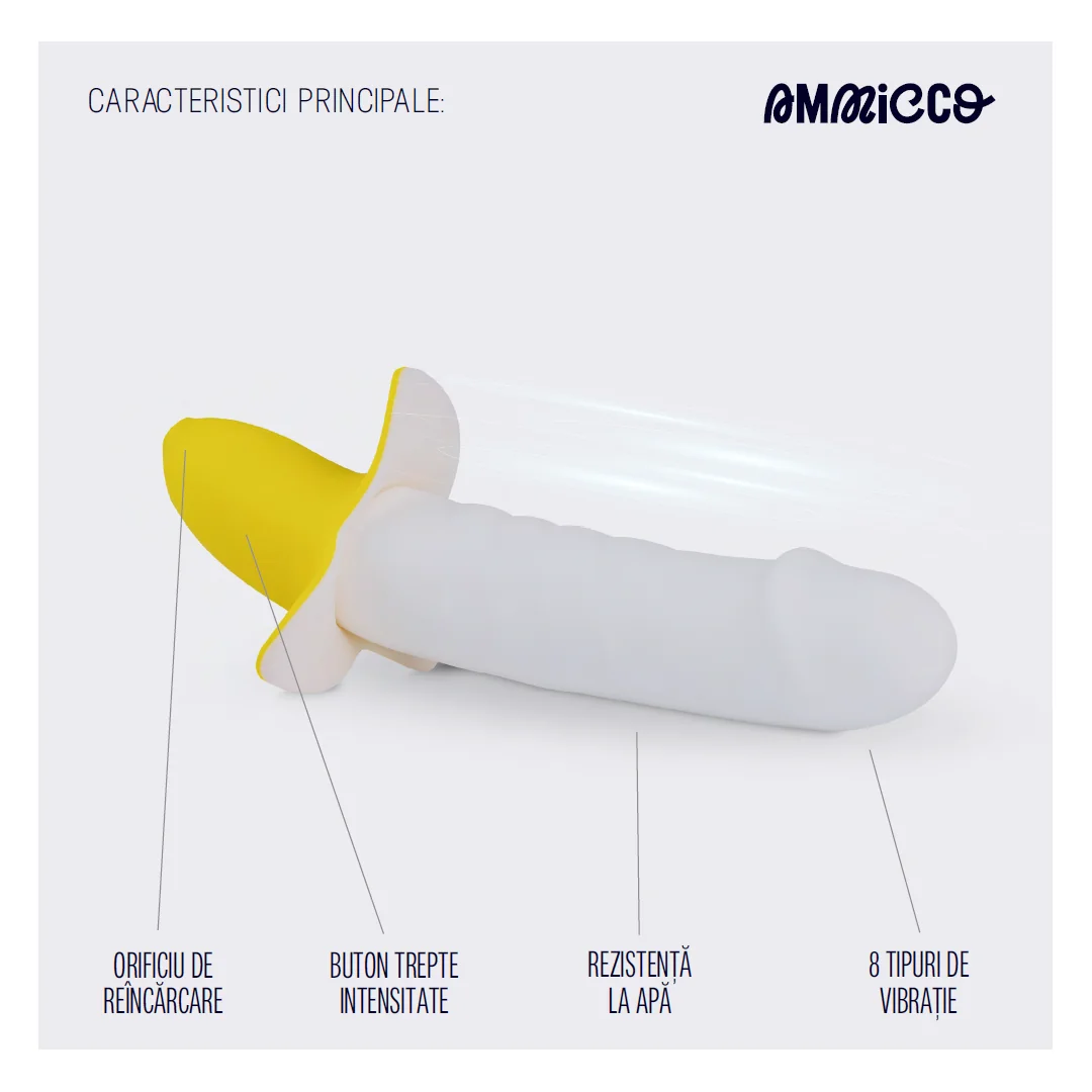 Vibrator cu 8 frecvente de vibratie pentru punctul A si G Fruit of Love, 1 bucata, Ammicco