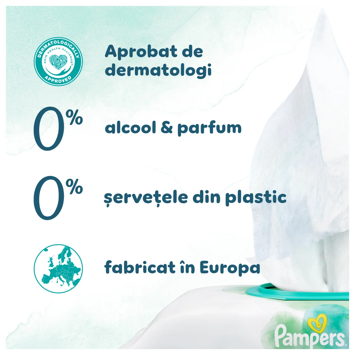 Pachet servetele umede Aqua Harmonie, 15 x 48 bucati, Pampers