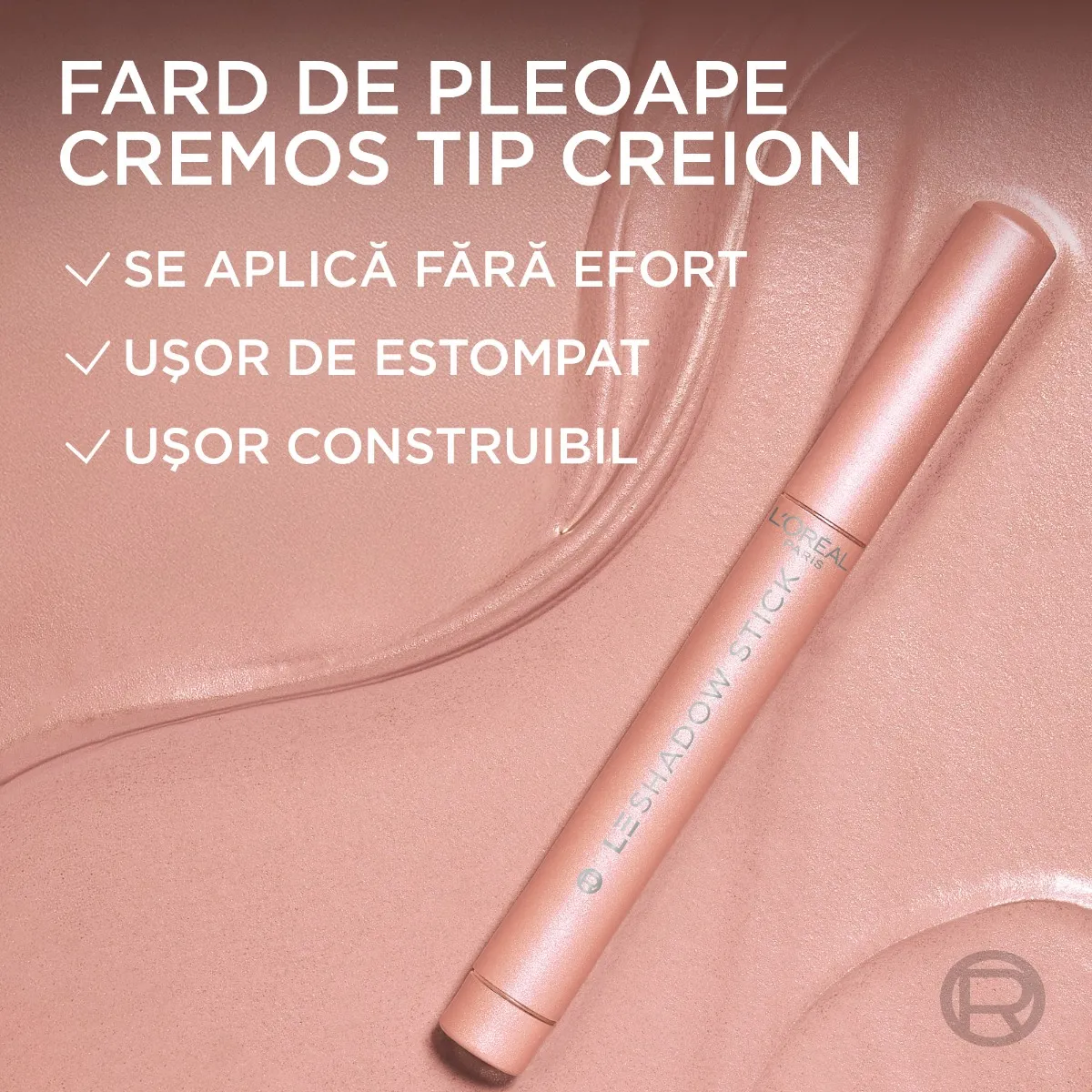 Fard de pleoape tip stick 245 Alluring Rose Le Shadow, 1.4g, L'Oreal Paris 