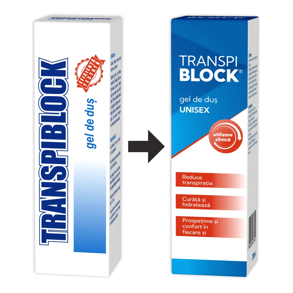 Gel de dus impotriva transpiratiei excesive, 200ml, Transpiblock