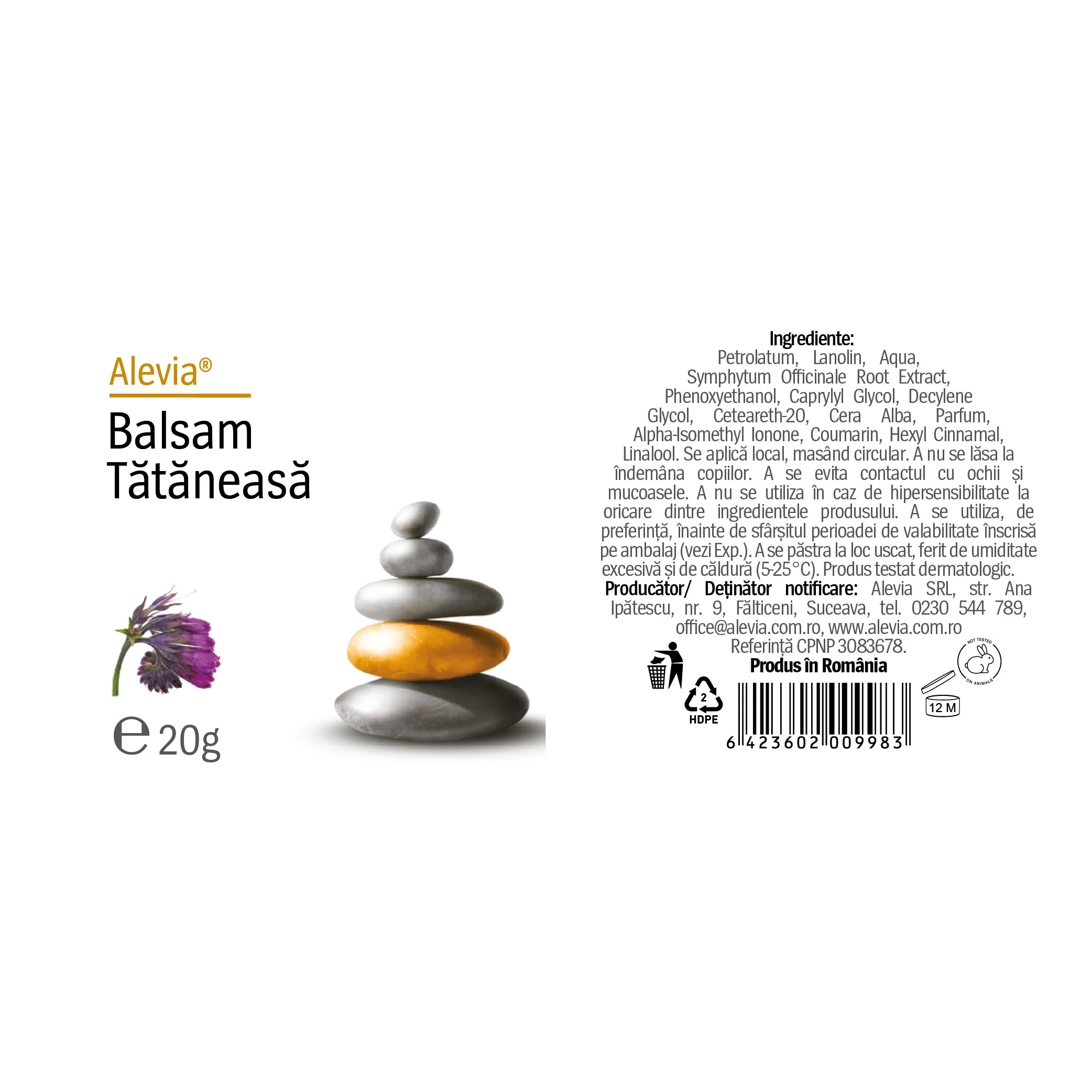 Balsam de tataneasa, 20g, Alevia