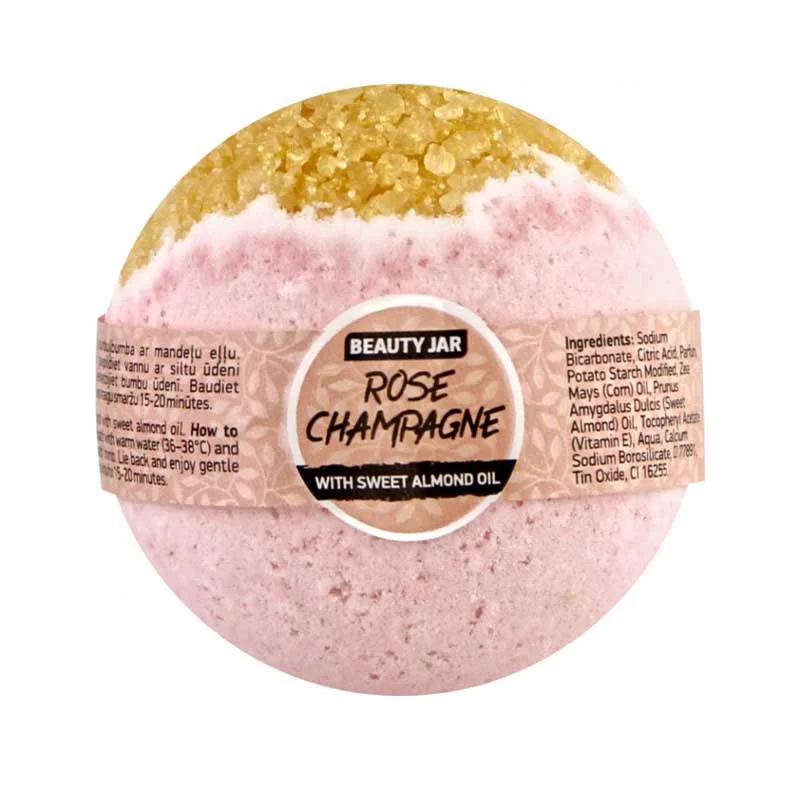 Bila de baie efervescenta cu sampanie Rose Champagne, 150g, Beauty Jar