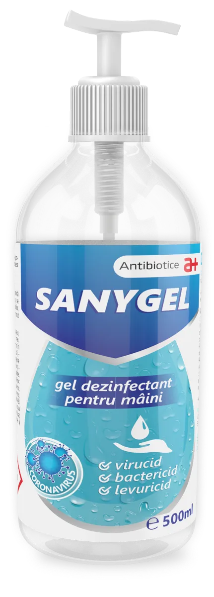 Gel dezinfectant pentru maini Sanygel, 500ml, Antibiotice