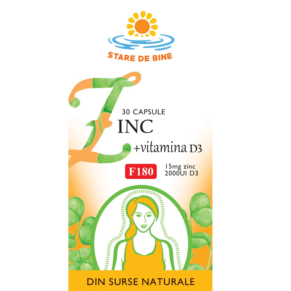 Zinc cu vitamina D3, 30 capsule, Fares