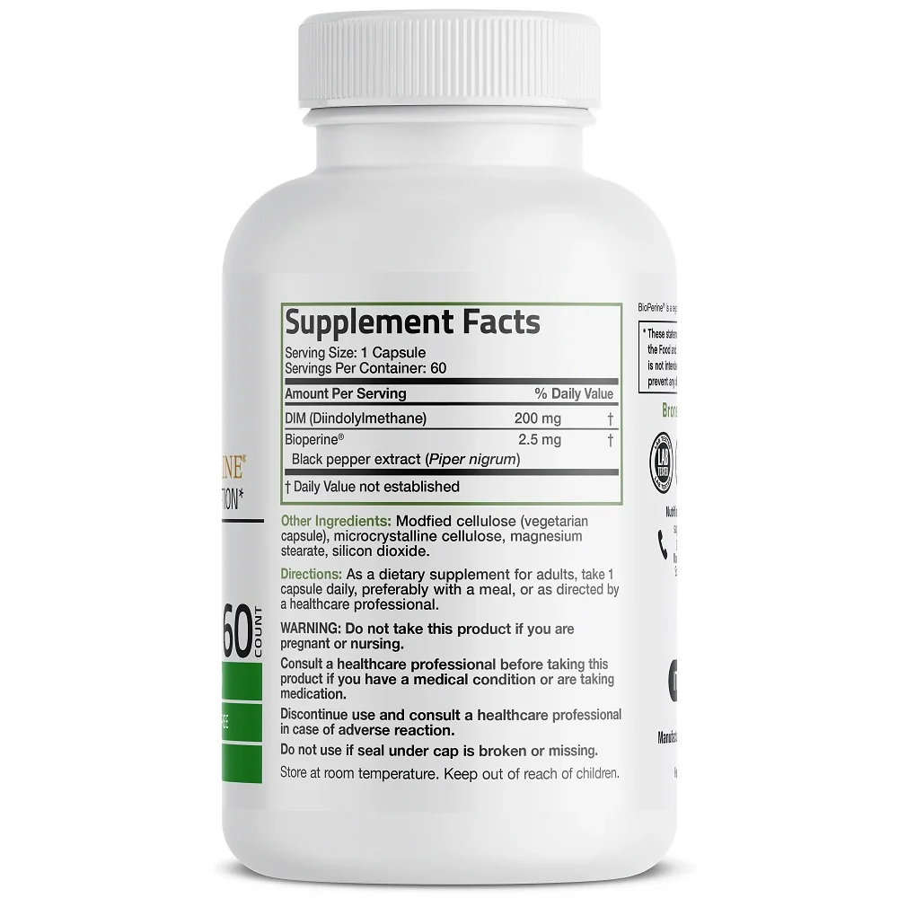 DIM cu Bioperina, 60 capsule, Bronson Laboratories