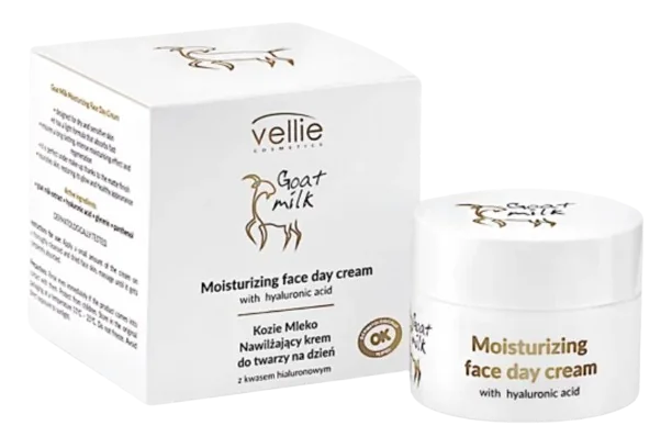 Crema hidratanta de zi cu Acid Hialuronic Goat Milk, 50ml, Vellie