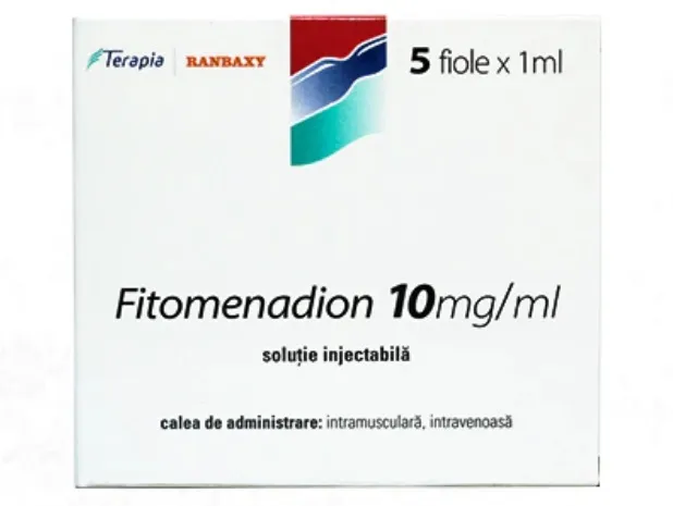 Fitomenadion solutie injectabila 10mg/ml, 5 fiole, Terapia 
