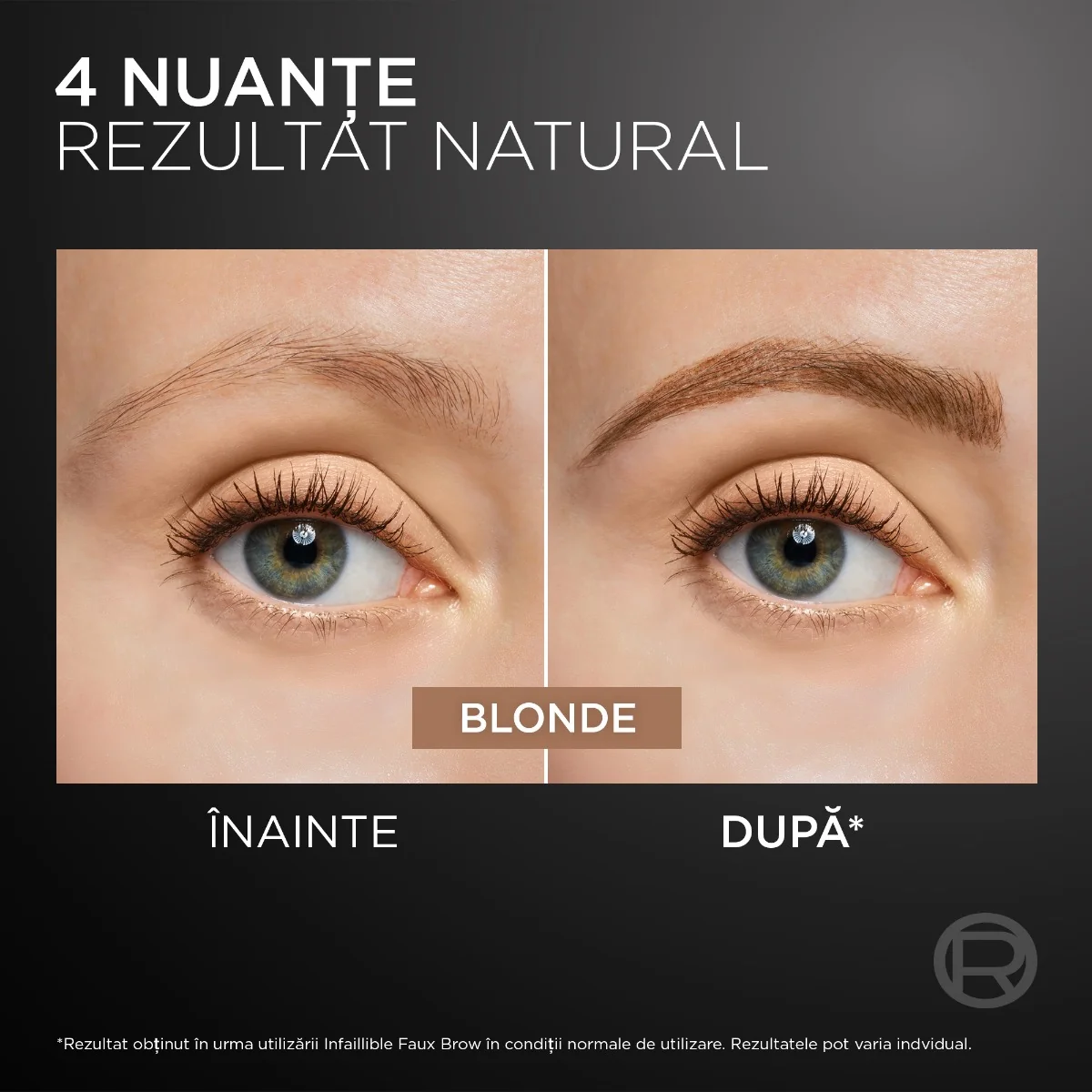 Tus pentru sprancene cu pensula dubla Faux Blonde Infaillible, 1ml, L'Oreal Paris