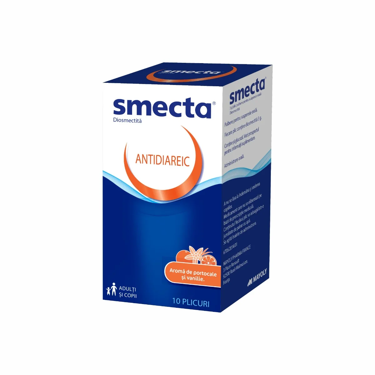 Smecta vanilie-portocala, 10 plicuri, Ipsen