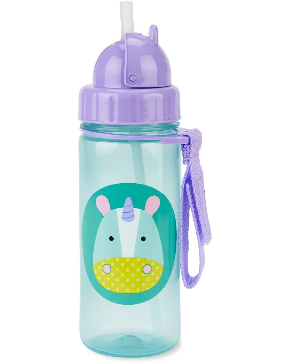 Sticla cu pai Zoo Unicorn, 390ml, Skip Hop