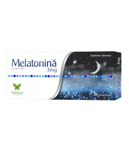 Melatonina 3mg, 20 comprimate, Polisano